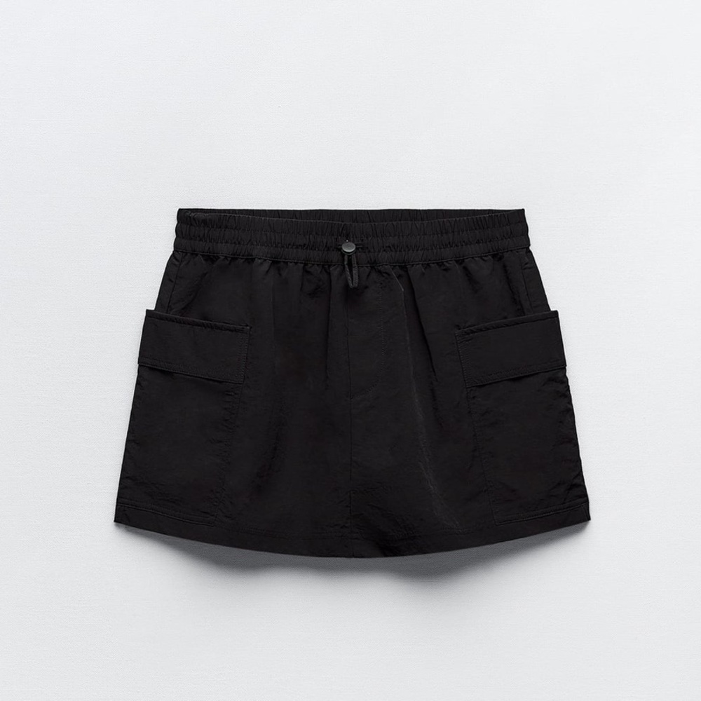Zara Black Cargo Mini Skirt